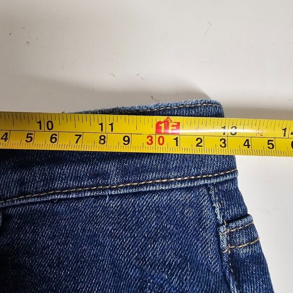 Abound Womens Mini Denim Skirt Frayed Hem Medium Wash Button Zipper Closure 25 - Picture 8 of 10